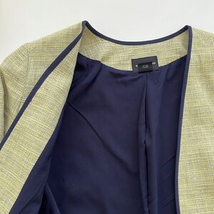 Club Monaco lime green and navy cropped blazer